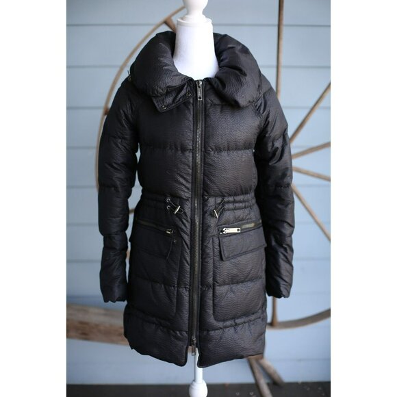 LNWOT Burberry Quilted Down Puffer Jacket Hooded Black SZ XS $1250